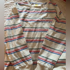 New without tag cream long sleeved shirt, mini boden size 8-9 unisex